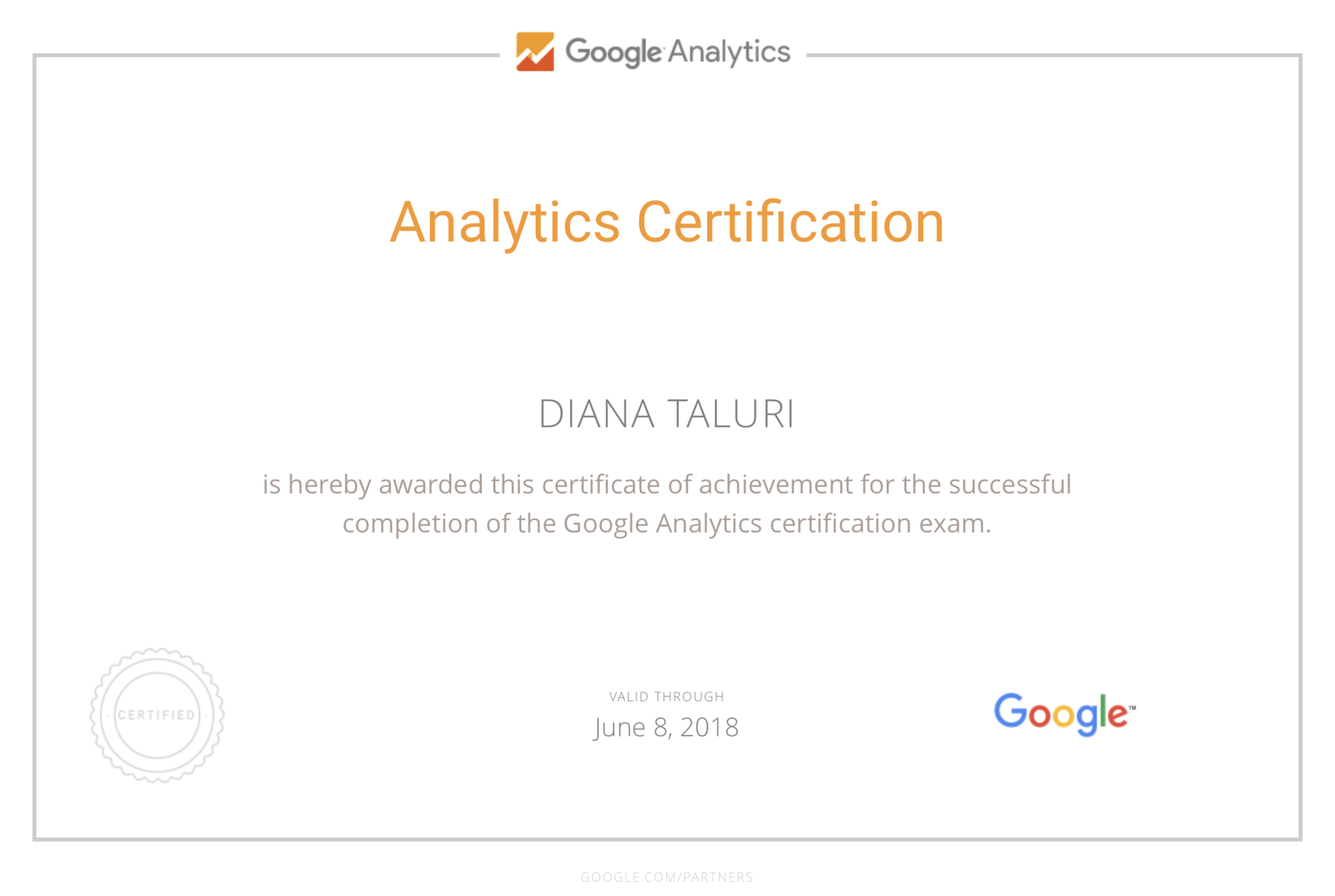Certificate