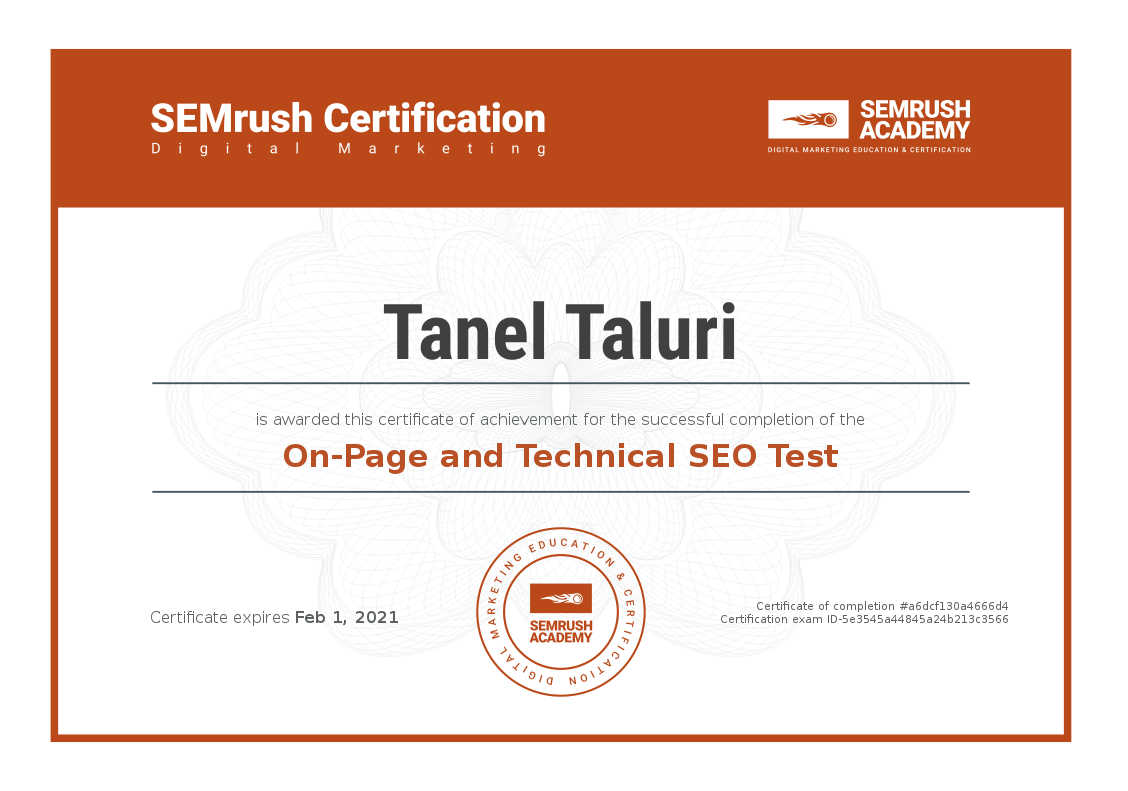 Certificate